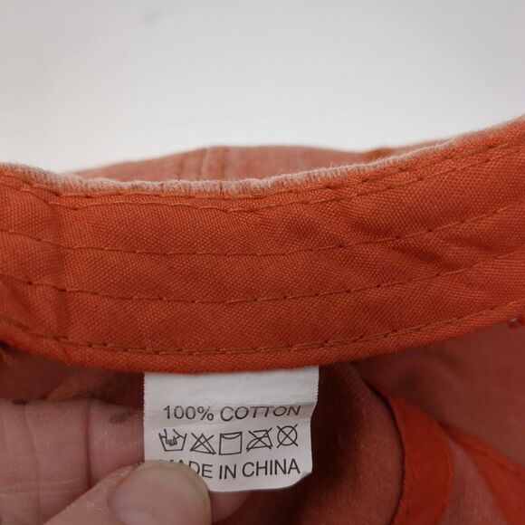 Unbranded Slideback Hat Orange One Size Solid Adjustable 6 Panel Blank - Picture 8 of 8